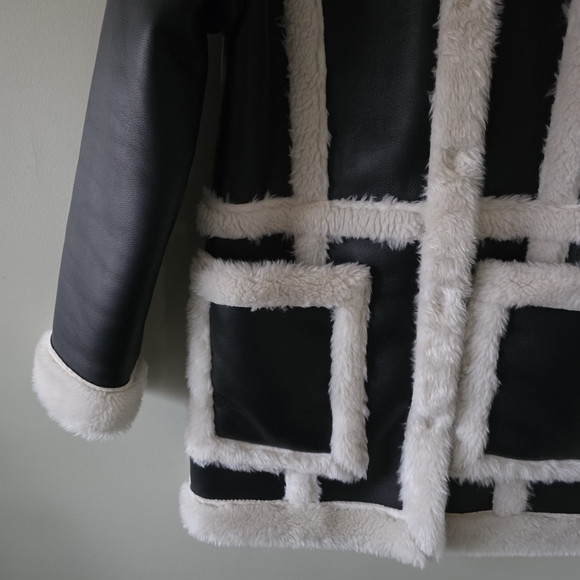 Abercrombie & Fitch XS 70s Modern Retro Hippie Vegan Shearling Penny Lane Jacket - Picture 11 of 16